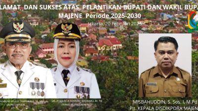 Pelantikan Bupati dan Wakil Bupati Majene Disdikpora Majene
