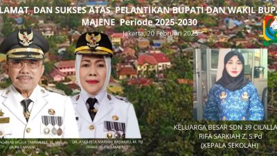 PELANTIKAN BUPATI DAN WAKIL BUPATI MAJENE PERIODE 2025-20230